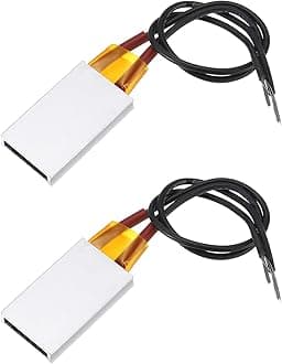 sourcing map 2 Pcs PTC Heating Element, AC DC 110V PTC Heating Plate Aluminum Shell Ceramics Polyimide Film Plate Heater 3W-100W 60C Insulated Constant Temperature Ceramic Thermostatic