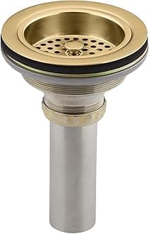 K-8801-2MB Duostrainer Sink Strainer, Sink Drain and Strainer with Tailpiece, Vibrant Brushed Moderne Brass