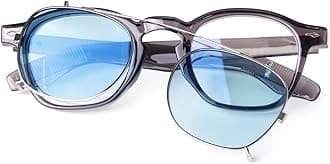 VIA LEECA Clip on Sunglasses over Glasses for Women Men Vintage Fashion 46mm Small Round Unisex Style Clipon Sunglsses