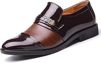 Men's Loafers Moccasins Formal Leather Dress Shoes Oxfords Slip On Driving Business Shoes Smart Brown Shoes Size 12