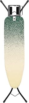 Brabantia - Ironing Board A - With Adjustable Iron Rest - Adjustable Height - Non-Slip Rubber Feet - 100% Fairtrade Cotton Cover with Foam Layer - Foldable - New Dawn - Size A (110x30 cm)
