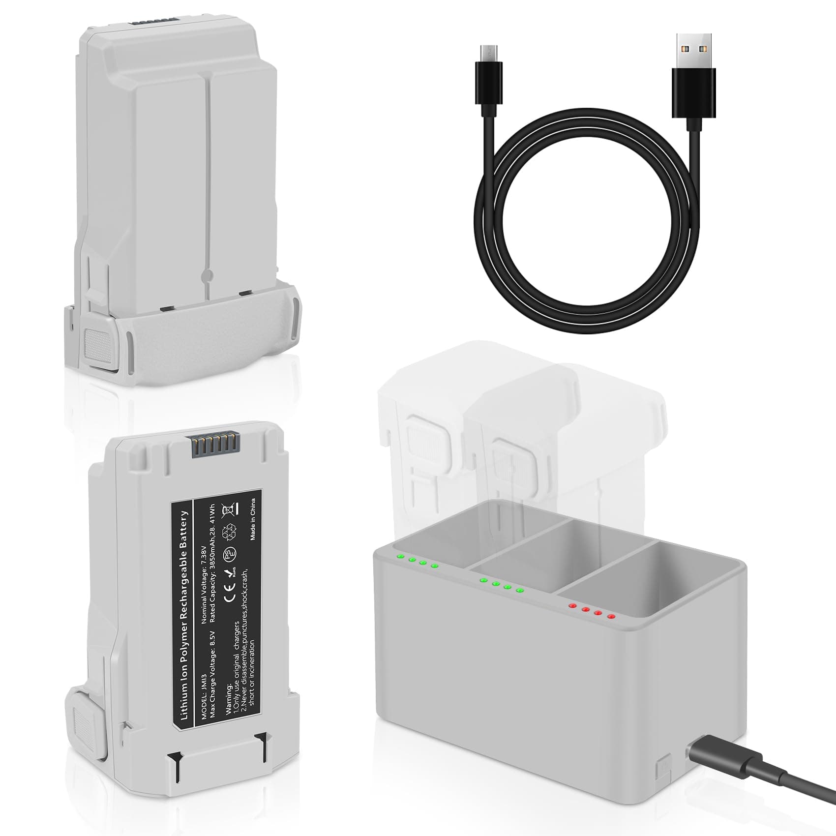 Mini 3 Series Intelligent Flight Battery Plus (2 Packs) with Bi-Directional Charging Hub for DJI Mini 3/3 Pro/4 Pro