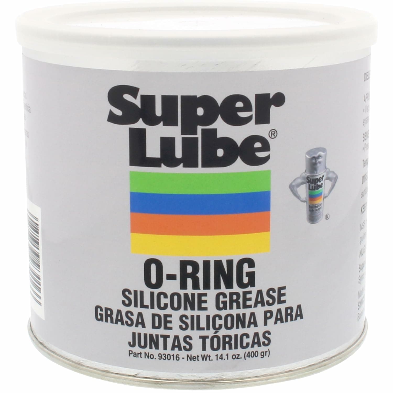 O-Ring Silicone Grease - Non-Curing Silicone Compound - for O-Rings, Vacuum Systems & Valve Components - Heat Stable & Moisture Resistant - Translucent White - Canister - 14.1 oz (93016)
