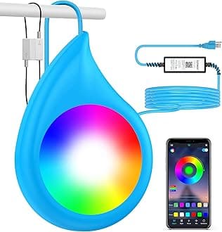 LED Pool Lights with APP Control, 20W RGB Dimmable Underwater Submersible Light with Magnets, 800lm, IP68 Waterproof Color Changing 12V Pool Lights for Inground Aboveground Pools, 26ft Cord