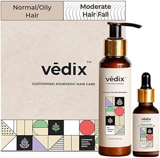 Vedix Ayurvedic Hair Care Combo, Customized Hair Growth Serum and Anti Hair Fall Shampoo For Normal Oily Hair - 150 ml