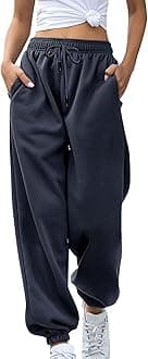 Womens Casual Joggers Cotton Sweatpants,Women Solid Color Trendy Athletic Pants,High Waisted Cute Sport Clothes