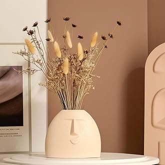 Ceramic Smiling Face Vase - Modern Decorative Sculpture for Home and Office Decor | Office or Living Room (Cheerful Face)