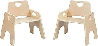 Stackable Wooden Toddler Chair, 10in, Natural, 2-Pack