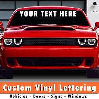 Custom Windshield Banner | Your Text Here - Select Your Font, Size & Color | Car, Truck, Vehicle, Auto, Business, Window Sticker, Decal