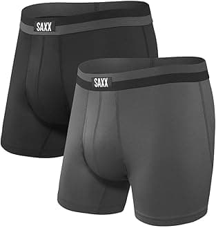 Men's Sport MESH Boxer Briefs with Built-in Ballpark Pouch Support Workout Boxer Briefs, Pack of 2