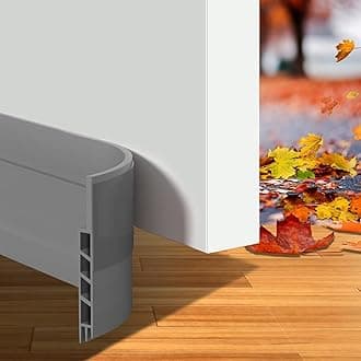 Suptikes 2 Pack Door Draft Stopper，Door Sweep for Exterior & Interior Doors,Door Bottom Seal Dust and Noise Insulation Weather Stripping Draft Guard Insulator, 2" W x 39" L, Grey
