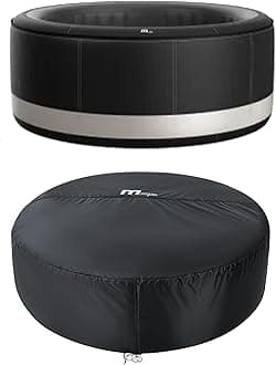 Round Inflatable Bubble Massage Spa, 4 to 6 Person Outdoor Hot Tub with 2 Covers (1 Standard and 1 Energy-Efficient Cover), Camaro