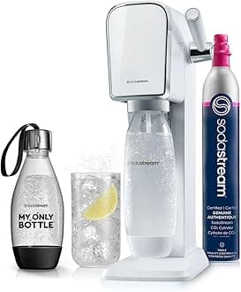 SodaStream - ART Sparkling Water Maker | STARTER KIT | CQC CO2 system | Includes 1x CO2 Cylinder, 1x32 & 1x16 Fl Oz Dishwasher Safe Bottles | Combine with Pepsi Flavors | White