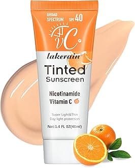 Tinted Sunscreen for Face with SPF 40 - UV Protection - Moisturizer & Lightweight Facial Sunscreen with Vitamin C and Vitamin E, for All Skin Type (40ml), Bronze