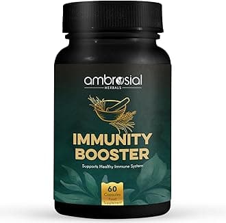 Ambrosial Herbal Immunity Booster Immunity Supplements with Blend of 6 Natural Herbs: Amla, Ashwagandha, Giloy, Turmeric, Black Pepper & Licorice | Immune Booster for Adults (Pack of 1 60 Capsules)