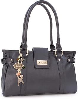 Catwalk Collection HandbagsWomen's Leather Shoulder Bag - Secure Zip Closure - MARTINA