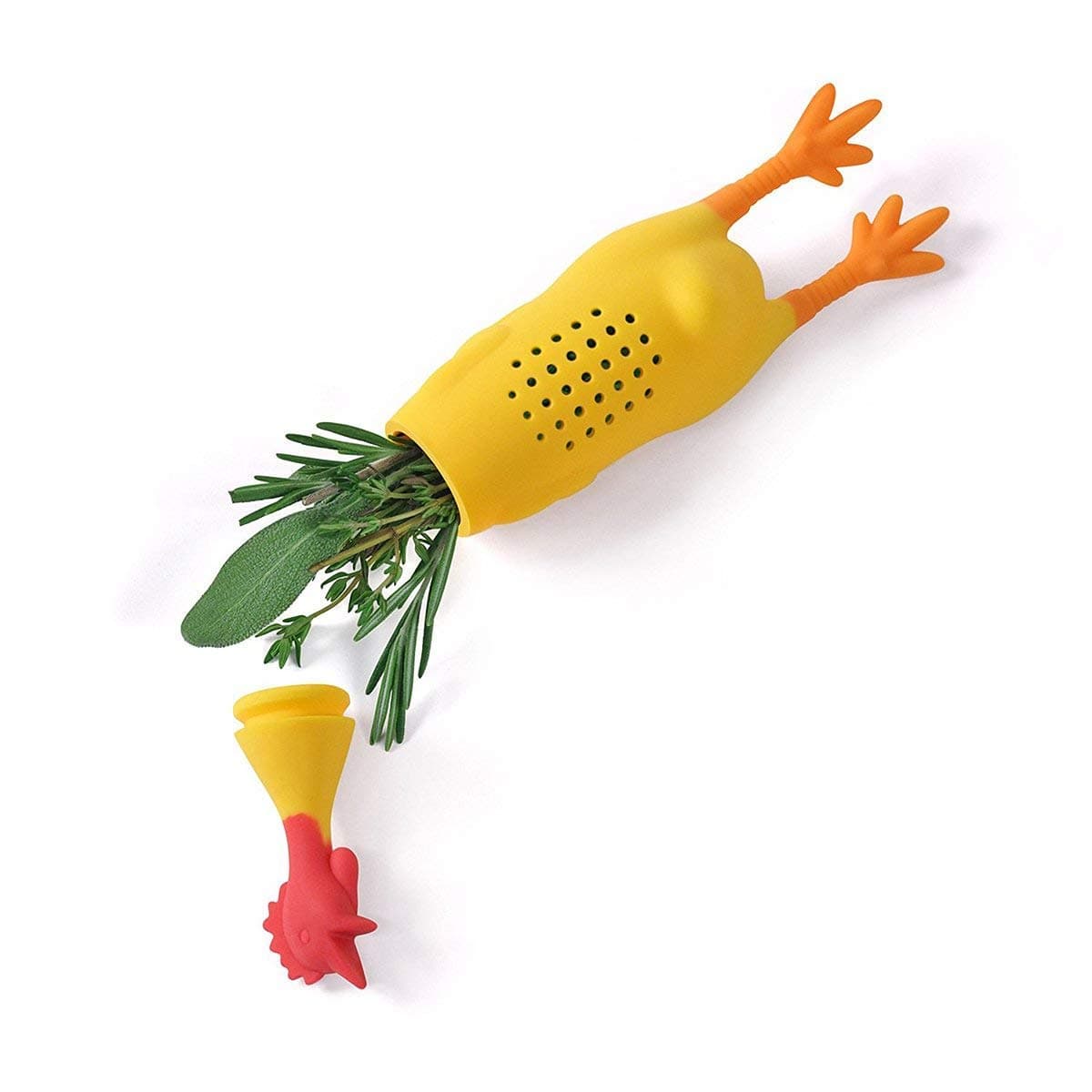 MonLiya Crock Chicken Shape Tea Mesh Silicone Herb Infuser Reusable Strainer Filter Herb Spice Infuser/ Holder
