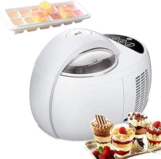 Homemade Ice Cream Maker Electric,Automatic Soft Serve Ice Cream Machine with Built in Freezer Recipes Simple One Push Operation,with Ice Cube Tray Ideal for Gelato, Sorbet Frozen Yoghurt