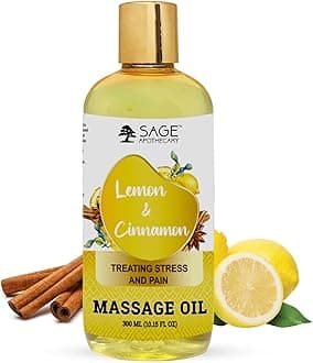 Lemon Cinnamon Massage Oil : Sensual Harmony Meets Natural Elegance | Vegan | Cruelty Free | Natural Bliss | Ideal for Couples, Date Nights, and Relaxing Massages | 300 ml
