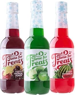 Time For Treats 3-Pack Tropical Punch, Watermelon, Lime Syrup 16.9 Fluid Ounc...