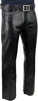 Milwaukee Leather LKM5790 Men's Black Classic 5 Pocket Casual Motorcycle Leather Pants - 36