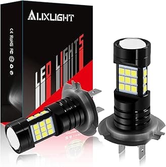 AUXLIGHT H7 LED Fog Light DRL Bulbs, 2400 Lumens Extremely Bright H7LL LED Bulbs Replacement for Cars, Trucks, 6000K Xenon White