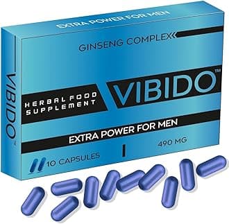 490mg | Stronger | Longer | Harder | Performance | Extra Strength Enhancing Pills | Stamina Endurance Booster Supplement Pills for Men | 10 Ginseng Capsules