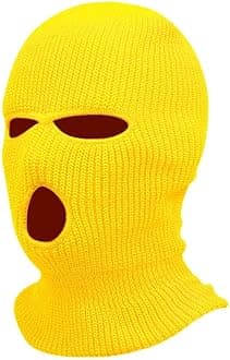 Junhouse 3 Holes Ski Cycling Balaclava Hood Cap Full Face Mask (Yellow)