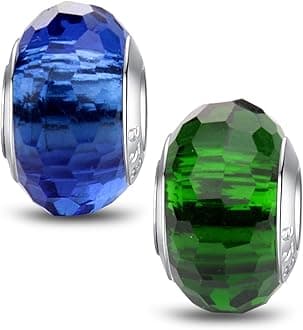 MICOO 925 Sterling Silver Charms for Bracelets,Fashion DIY Dangle Pendants Beads Simulated Birthstone Charms,Birthday Gifts for Women