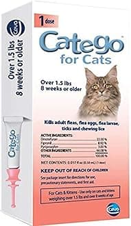 Catego C70850B Single Dose Flea & Tick Treatment for Cats