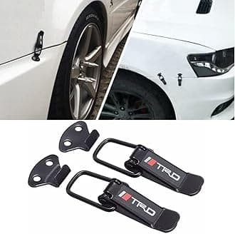 Security Hook Lock Clips Kit Quick Release Fasteners TRD Clips for Bumpers, Fenders, Trunk and Hatch Lids Compatible with All Cars (Set of 2) | Iron material
