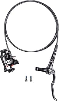 Cyclon MTB Hydraulic Disc Brakes Set, Black/Red Aluminum Alloy Hydraulic Brakes for Mountain Bike Left Front 1000mm Right Rear 1700mm Hydraulic Bicycle Brakes with is/PM Adapter Fit 160mm Rotor