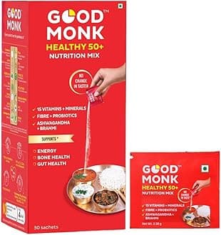 Healthy 50+ Multivitamin for Senior Men & Women | For Energy, Bone & Gut Health | With Probiotics, Fibre, Ashwagandha, Vit. B12, C, D, Iron, Zinc | Add To Food - No Taste Change | 30 Sachets