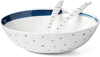 Blue Bay Melamine Salad Bowl with Servers, 1.45 LB, 0
