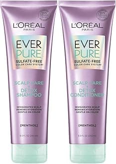 L’Oréal Paris EverPure Scalp Care + Detox Sulfate Free Shampoo & Conditioner, 8.5 Ounce (Set of 2)