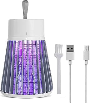 Bug Zapper Outdoor,Electric Mosquito Zapper Portable Camp Mosquito Killer,Rechargeable Indoor Fly Zapper,Electric Fly Zapper,Fly Traps,Flying Insects Zapper Indoor Outdoor