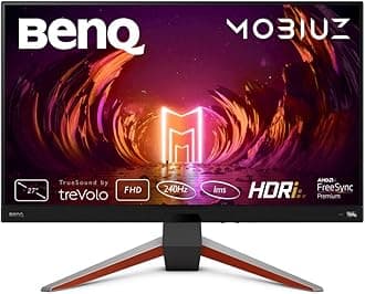 BenQ MOBIUZ EX270M 27" 240Hz 1ms MPRT IPS Full HD HDR Gaming Monitor | FreeSync Premium| Height Adjustment| 99% sRGB| 400nits| Black Equalizer| treVolo Speakers| HDMI| DP| USB 3.0 Hub (Metallic Grey)