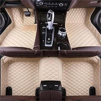 Custom car Floor mats Suitable for 98% car Truck SUV,car mats All Weather Personalized,Full Coverage Luxury Car Mats, Anti-Slip Leather Floor mats.Floor Liner Car Accessories (Beige)