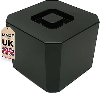 Chabrias Ltd 6L Black Octagonal Insulated Ice Bucket with Lid & Drainage Liner – UK Made - Double Wall BPA-Free Plastic Ice Bucket for Parties, Bars, BBQs, Home Bar & Garden Drinks Cooler - UK Made