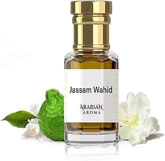 Arabian Aroma Jassam Wahid Attar | Bergamot & Oud Fragrance with Passion Fruit | Long-Lasting Alcohol-Free | 100% Perfume | Oil-Based Itra Perfume for Men & Women (6ml)