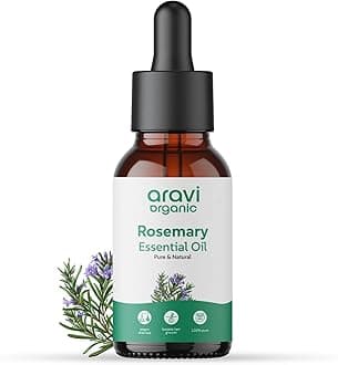 Aravi Organic Rosemary Essential Oil for Hair Growth, Quick Hair Growth for Women and Men - 100% Pure Rosemary Leaves Oil - 15 ml