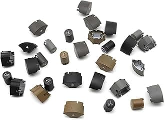 Car Steering Wheel Button Cover Replacement Voice Audio Control for Mercedes Benz C E S Class W204 W212 W221 GLK X204 (Brown-Right)