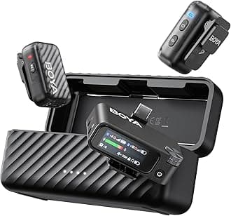 BOYAMIC 2 Wireless Lavailer Microphone for iPhone 15/16, Android, Camera, AI Noise Reduction, 48KHz/32Bit(Optional), Mini Clip on Mic, Lapel Mic, App Control, 300m, 54h