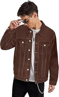 Urbano Fashion Men's Regular Fit Washed Full Sleeve Denim Jacket