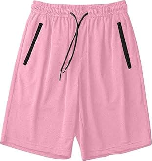 Men's Thin Ice Silk Quick Dry Shorts Casual Drawstring Elastic Waist Stretch Yoga Running Short Pants with Pockets