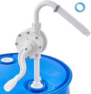 VEVOR Drum Pump, 6.5 GPM Flow, Rotary Barrel Pump Hand Crank, Fits 5 to 55 Gallon Drums with 3-Section Suction Tube Assembly and Hose, Designed for Fast Transfer of Water, Alcohol, Corrosive Liquids