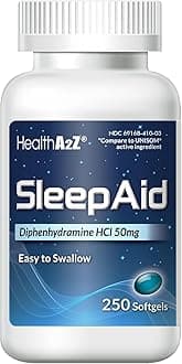 Sleep Aid, Diphenhydramine Softgels, 50mg, Supports Deeper, Restful Sleeping (250 Counts)