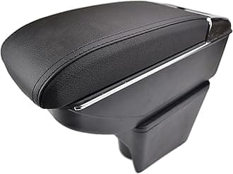 Dual-Layer Black Leather Arm Rest For 2010-2017 Polo Mk5 Vento Centre Console Storage Box Armrest