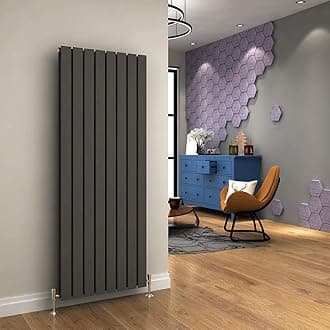 ELEGANT Vertical Designer Radiator Anthracite Double Flat Panel Column Tall Upright Central Heating Radiators 1600x608mm Double