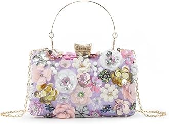 Women Clutches Flower Evening Handbag Chain Strap Shoulder Bag